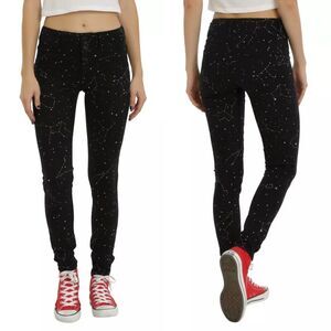 Blackheart Constellation Print Black Super Skinny Jeans Size 9 Galaxy